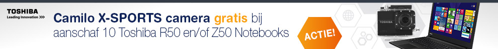 Gratis Camileo X-SPORTS camera bij 10 Toshiba notebooks